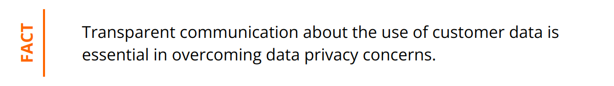 Fact - Transparent communication about the use of customer data is essential in overcoming data privacy concerns.