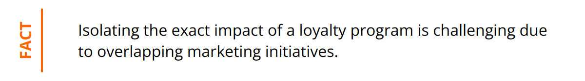 Fact - Isolating the exact impact of a loyalty program is challenging due to overlapping marketing initiatives.