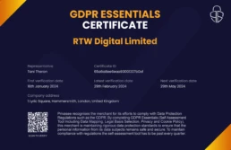 RTW Digital Limited - GDPR Compliance