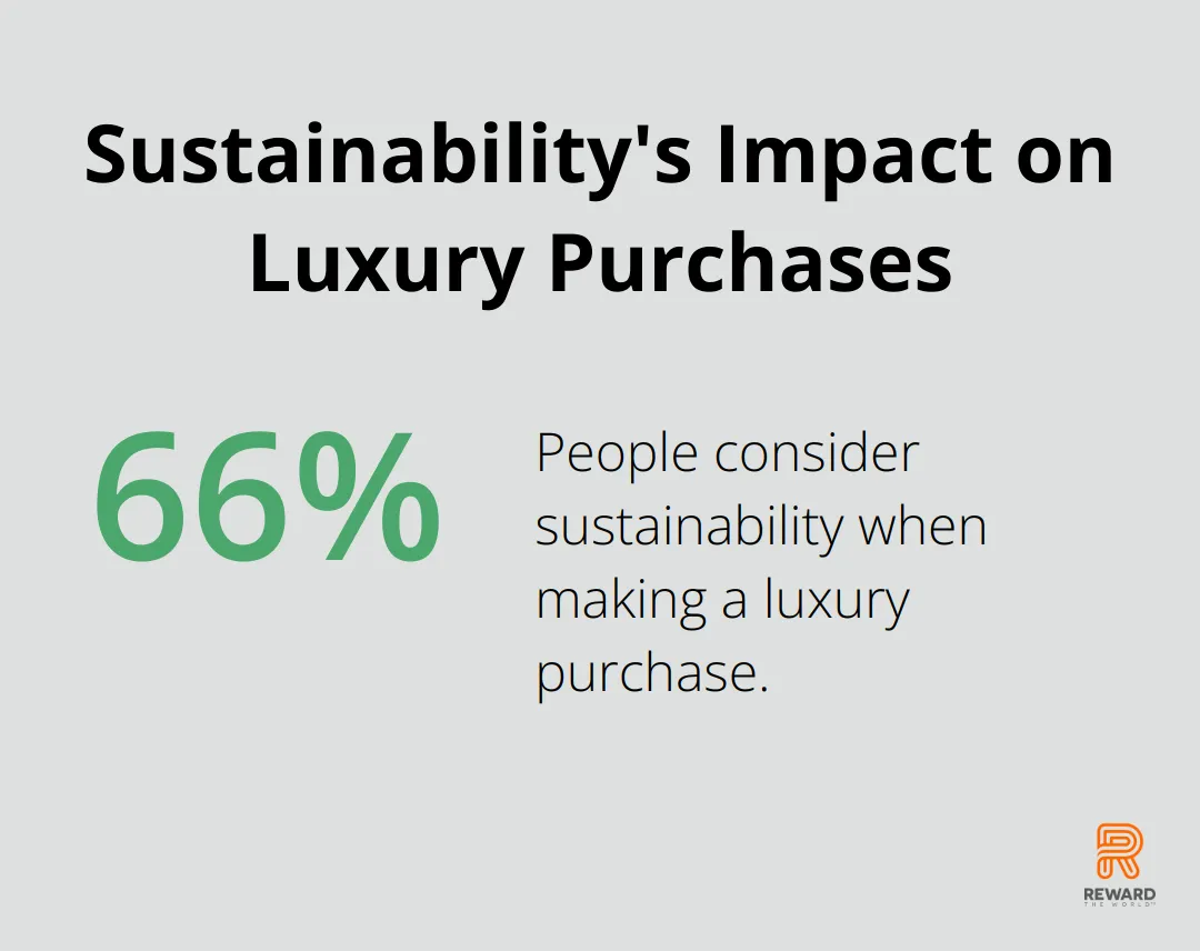Chart showing 66% of people consider sustainability when making a luxury purchase - Sustainable Rewards
