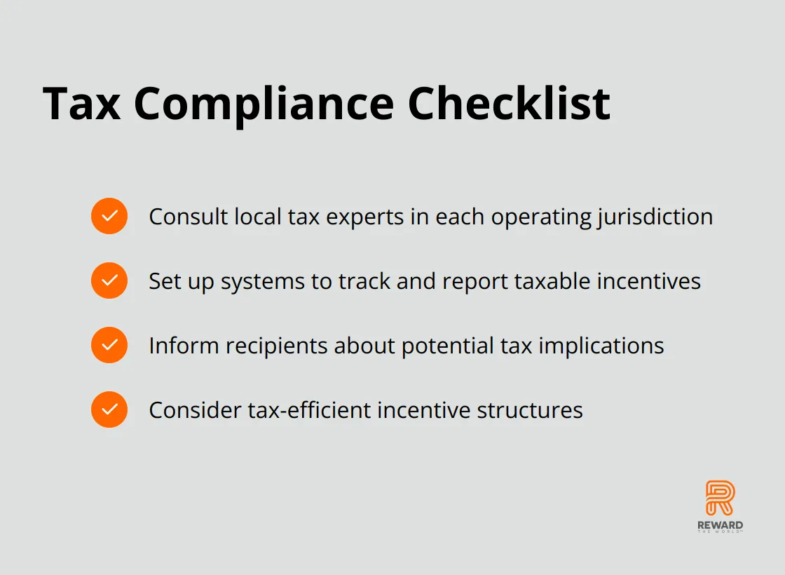 Checklist of essential actions for tax compliance in global incentive programs